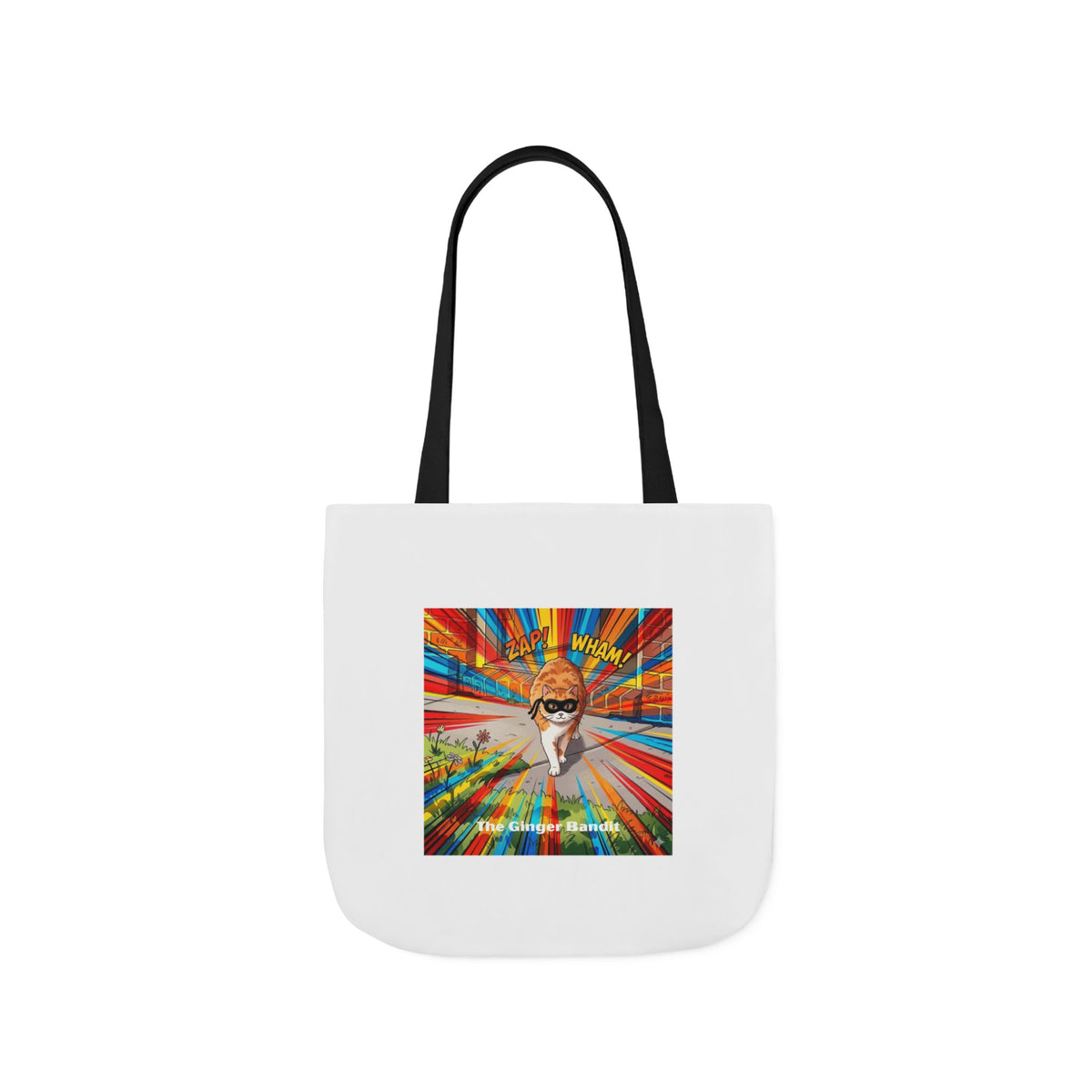 Ginger Bandit Canvas Tote — Colorful Retro Graphic Bag