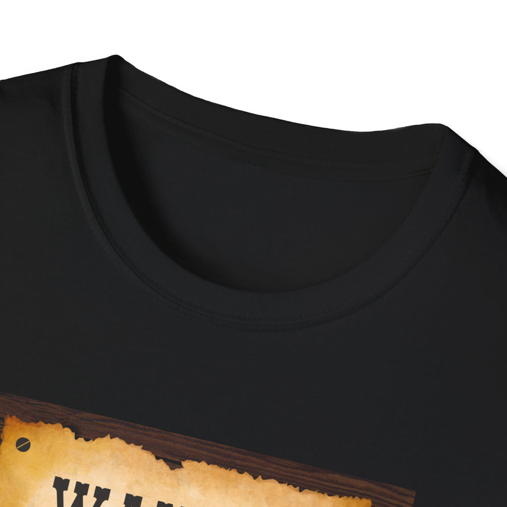 Wanted Poster Cat T-Shirt — "The Ginger Bandit" Retro Western Cat Tee