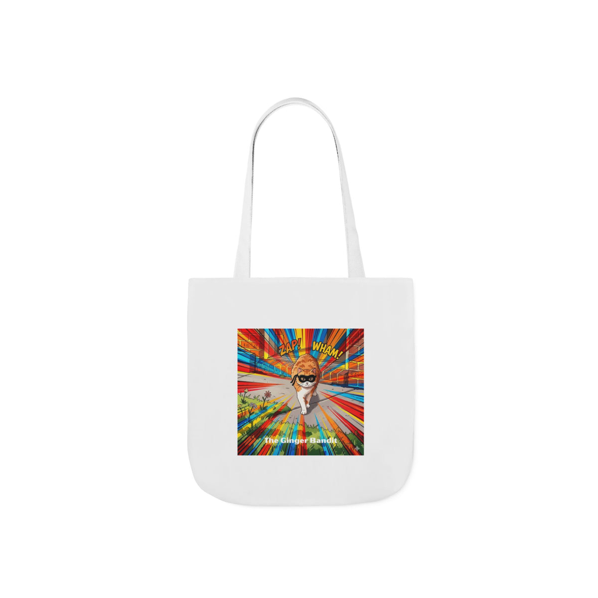 Ginger Bandit Canvas Tote — Colorful Retro Graphic Bag