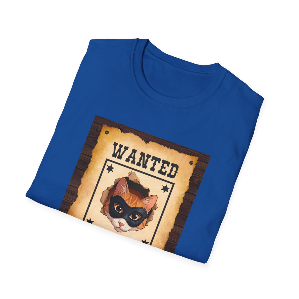 Wanted Poster Cat T-Shirt — "The Ginger Bandit" Retro Western Cat Tee