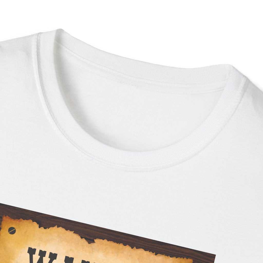 Wanted Poster Cat T-Shirt — "The Ginger Bandit" Retro Western Cat Tee