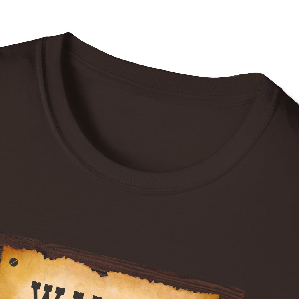 Wanted Poster Cat T-Shirt — "The Ginger Bandit" Retro Western Cat Tee
