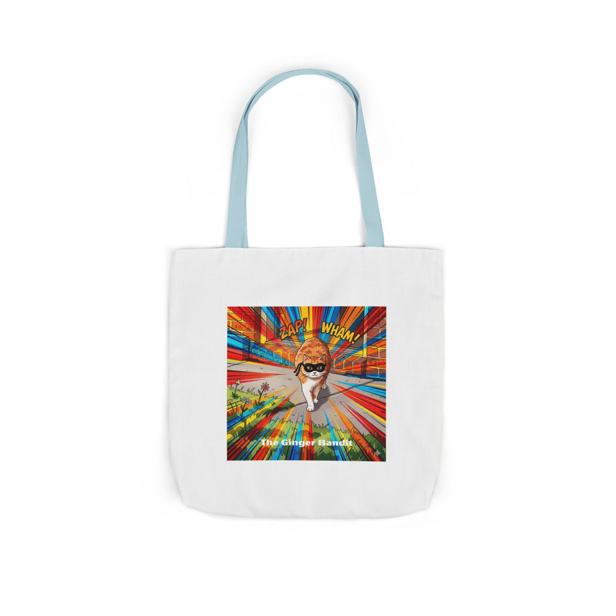 Ginger Bandit Canvas Tote — Colorful Retro Graphic Bag