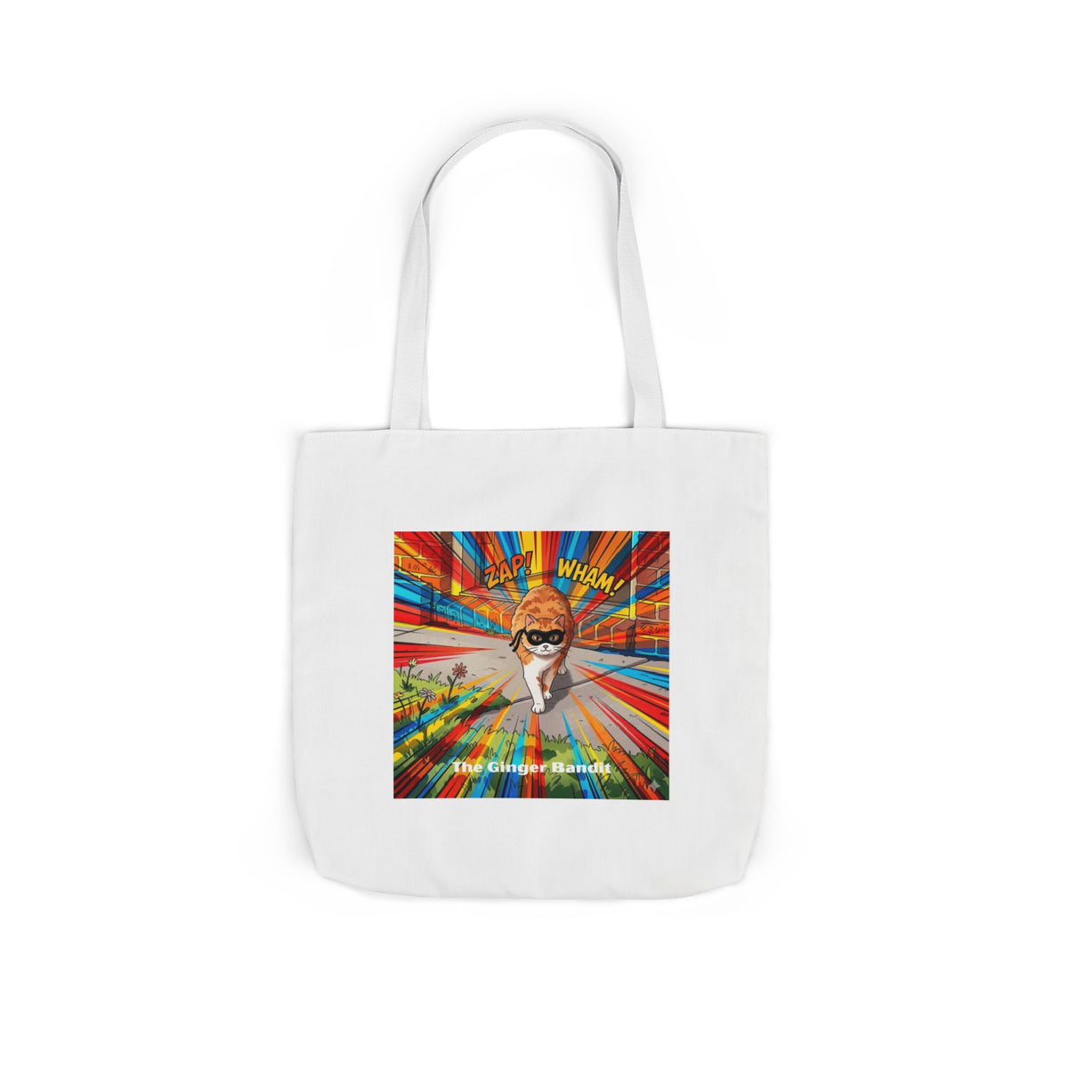 Ginger Bandit Canvas Tote — Colorful Retro Graphic Bag
