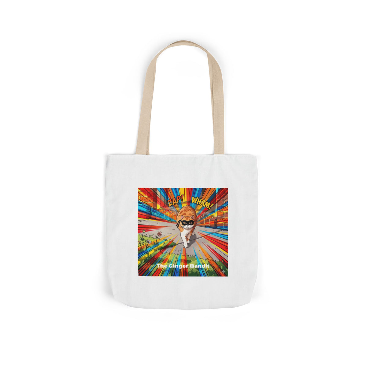 Ginger Bandit Canvas Tote — Colorful Retro Graphic Bag