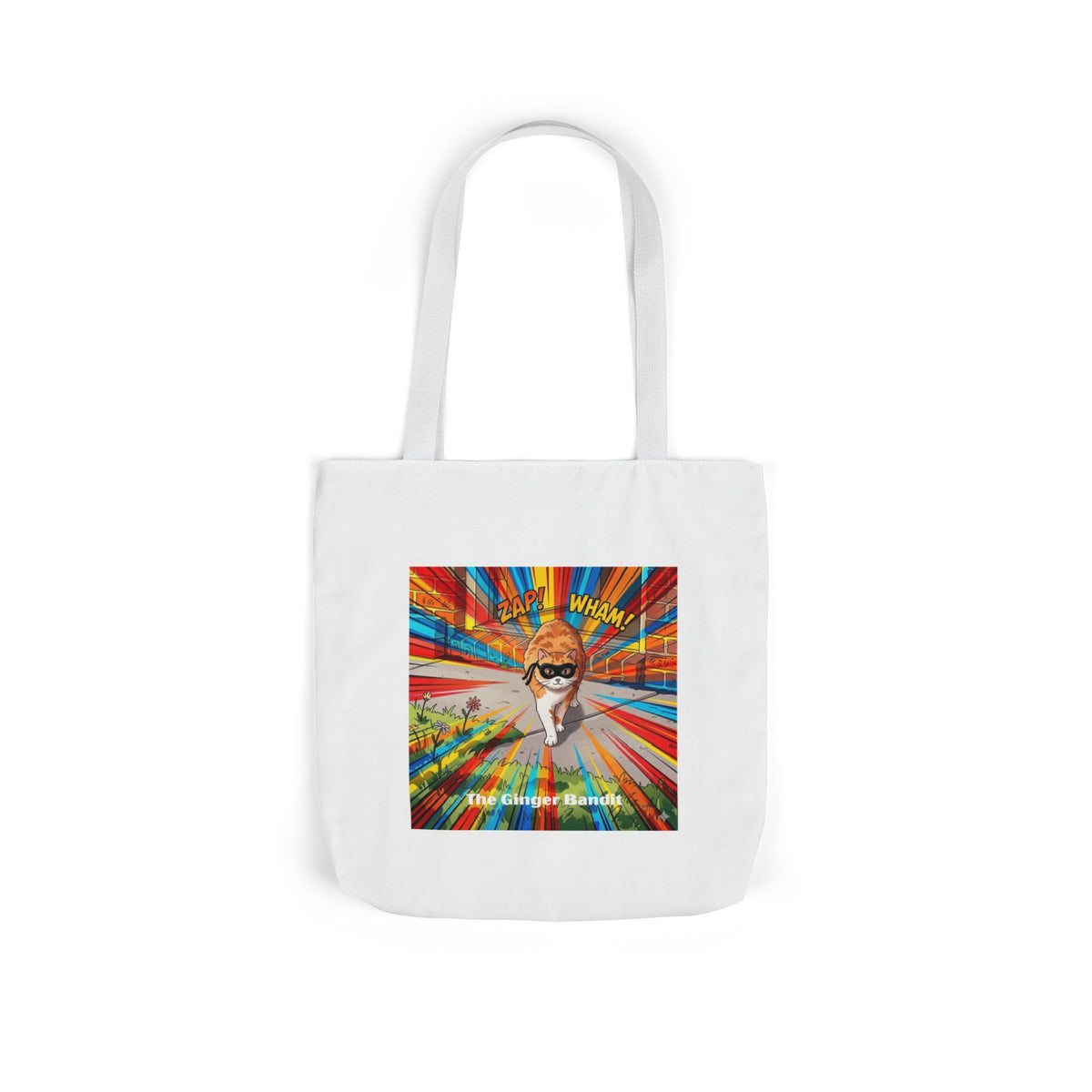 Ginger Bandit Canvas Tote — Colorful Retro Graphic Bag