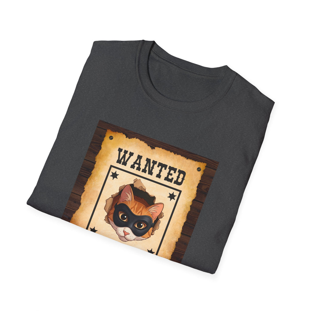 Wanted Poster Cat T-Shirt — "The Ginger Bandit" Retro Western Cat Tee
