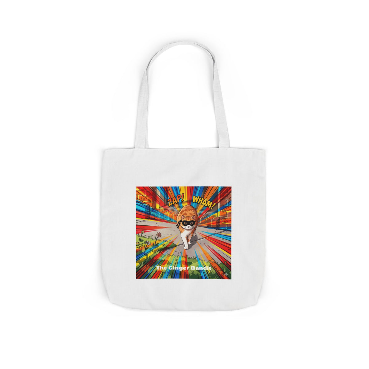 Ginger Bandit Canvas Tote — Colorful Retro Graphic Bag