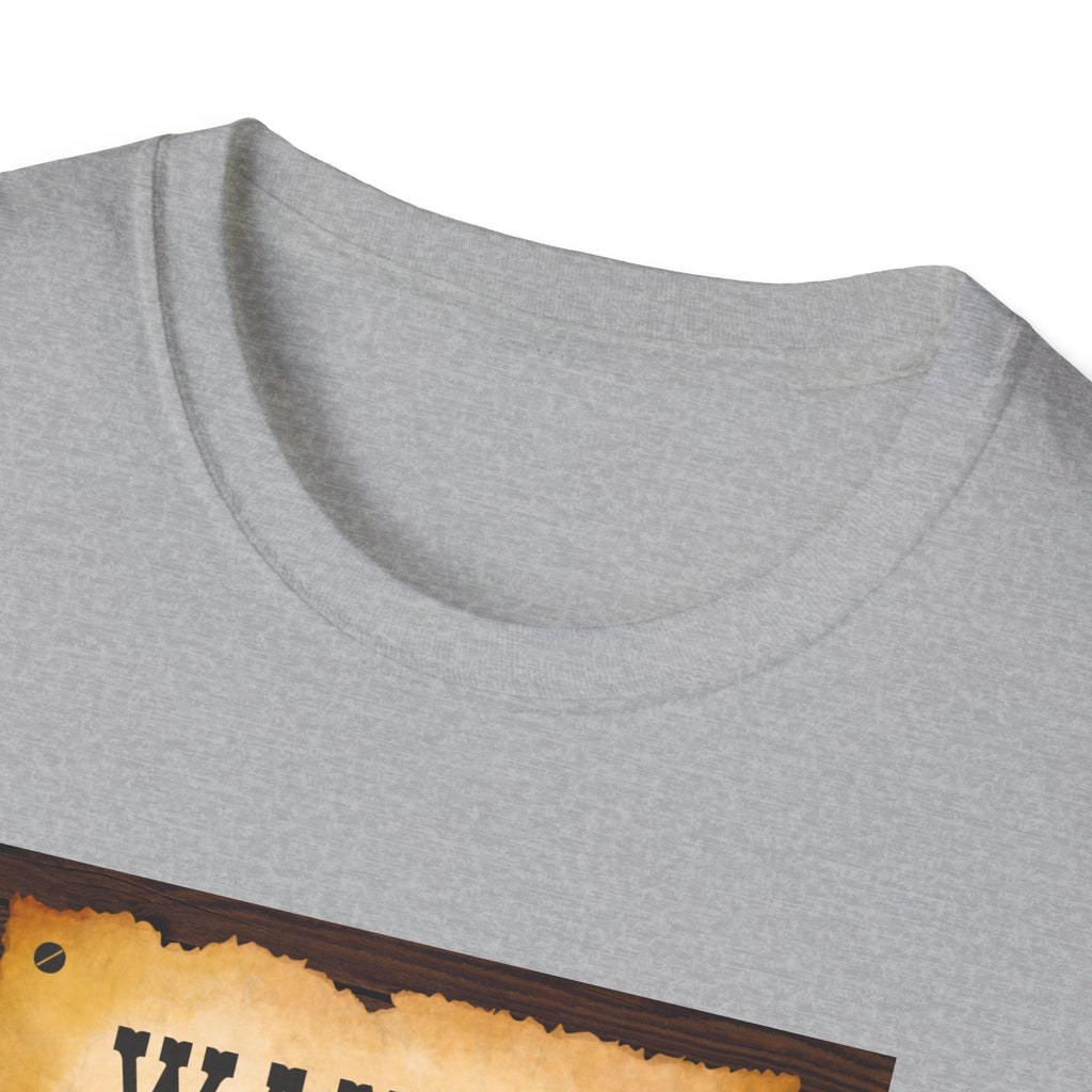 Wanted Poster Cat T-Shirt — "The Ginger Bandit" Retro Western Cat Tee