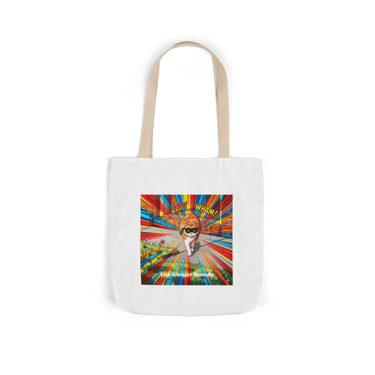 Ginger Bandit Canvas Tote — Colorful Retro Graphic Bag