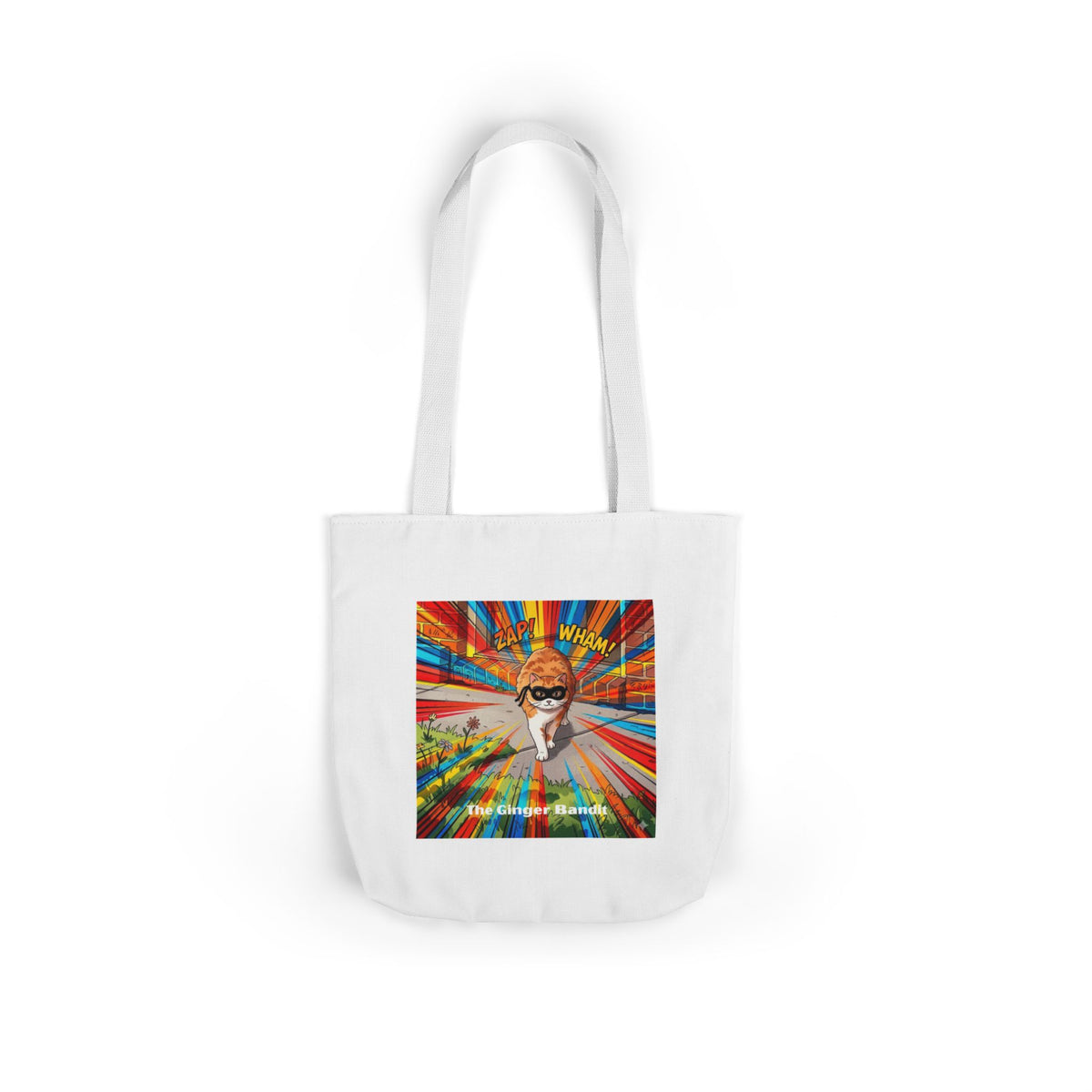 Ginger Bandit Canvas Tote — Colorful Retro Graphic Bag