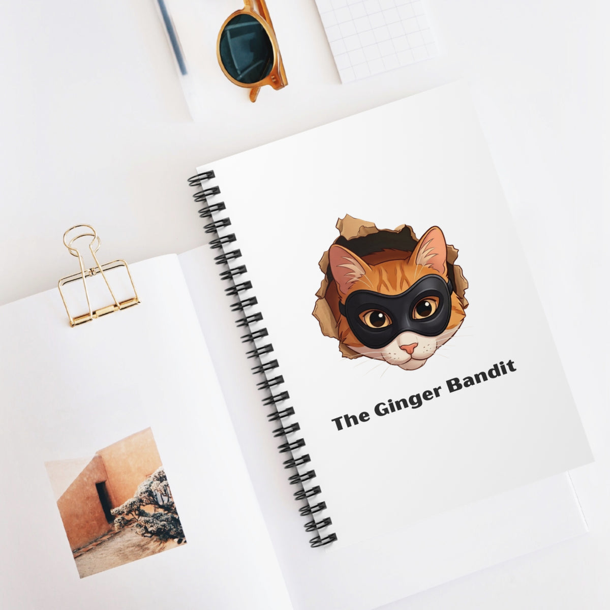 Ginger Bandit Spiral Notebook — Ruled Journal for Cat Lovers