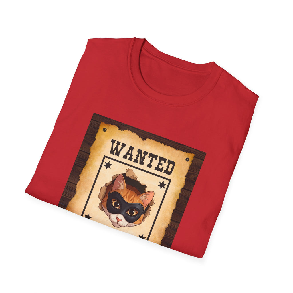 Wanted Poster Cat T-Shirt — "The Ginger Bandit" Retro Western Cat Tee