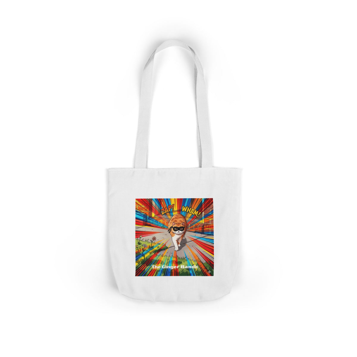 Ginger Bandit Canvas Tote — Colorful Retro Graphic Bag